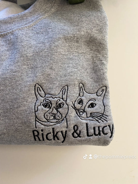 Personalised Line Embroidered Pet T-Shirt