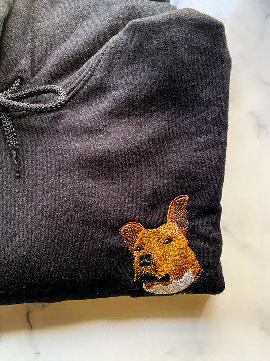 Personalised Embroidered Pet Face Hoodie - One Pet
