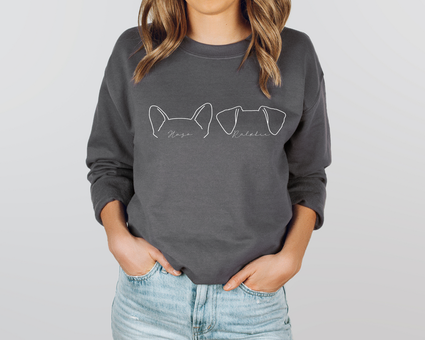 Personalised Dog Ears Jumper - Cotton Rich Range