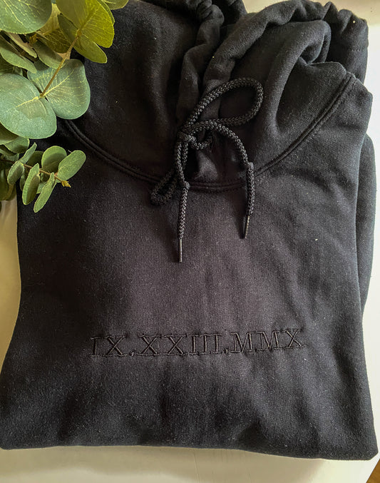 Personalised Roman Numerals Hoodie