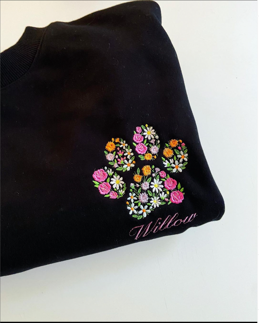 Personalised Embroidered Paw Jumper - Three Pets
