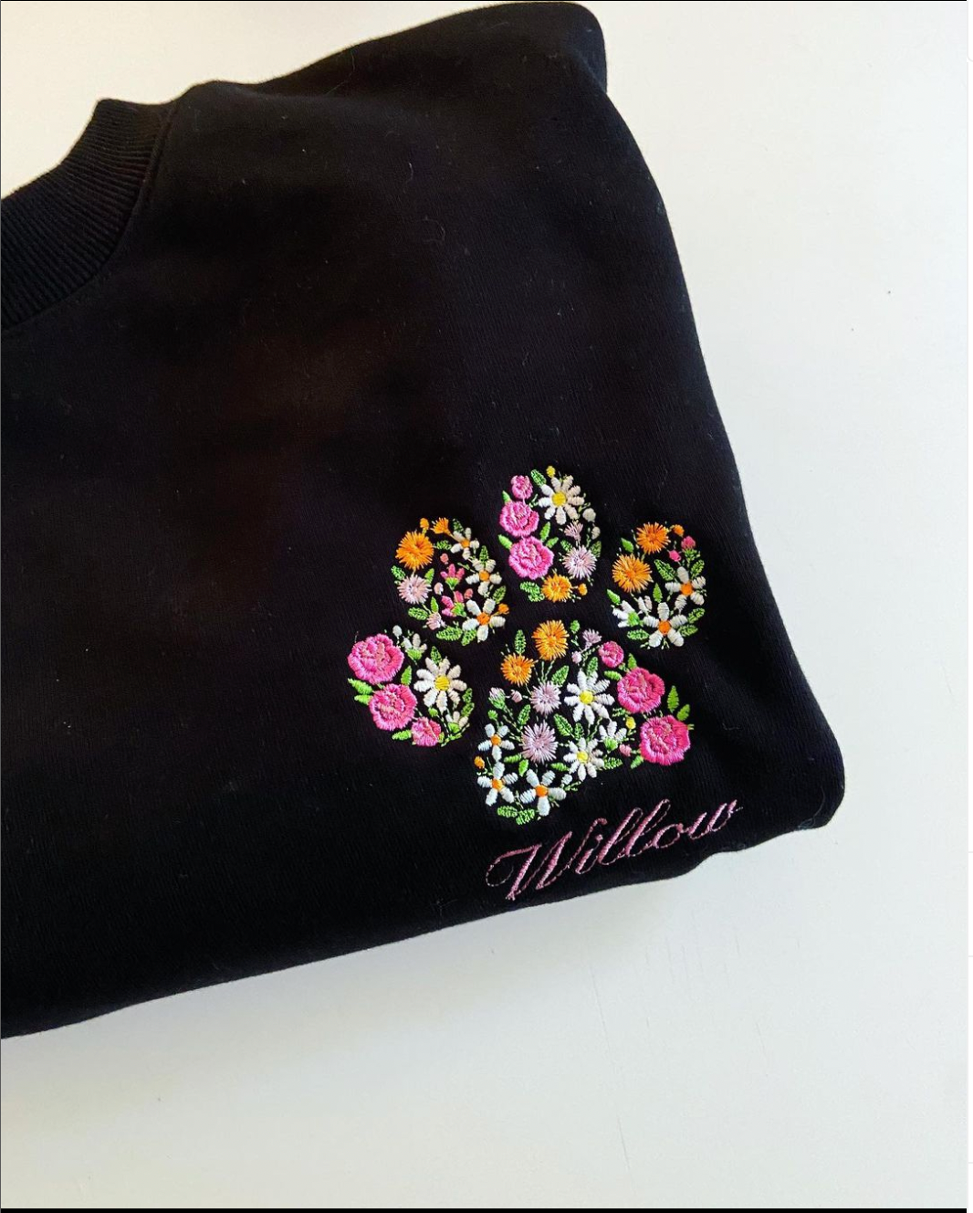 Personalised Embroidered Paw Jumper - Two Pets