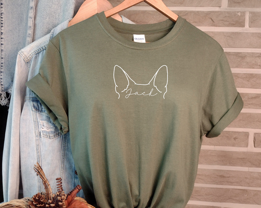Personalised Dog Ears Relaxed Fit T-Shirt