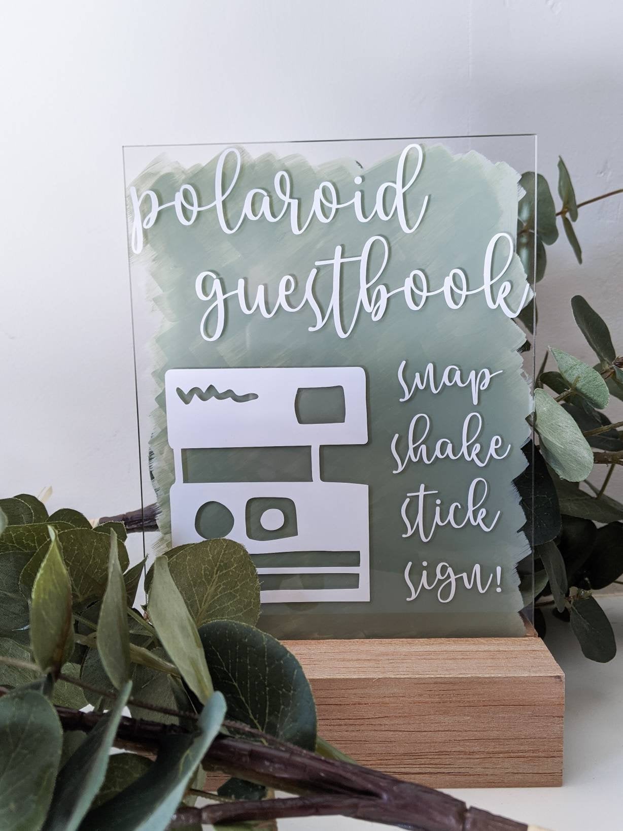 Polaroid Paint Smudge Guestbook Sign